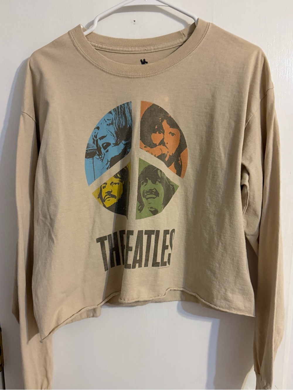Junk Food Clothing x The Beatles Cropped Long Sleeve Tee — Size M